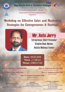 Workshop on Effective Sales and Marketing Strategies for Entrepreneurs & Startups